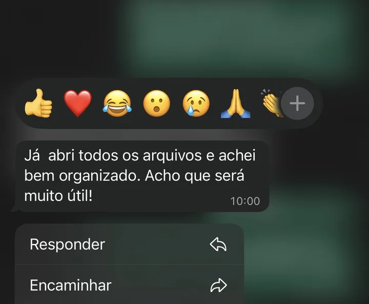 Depoimento real via WhatsApp