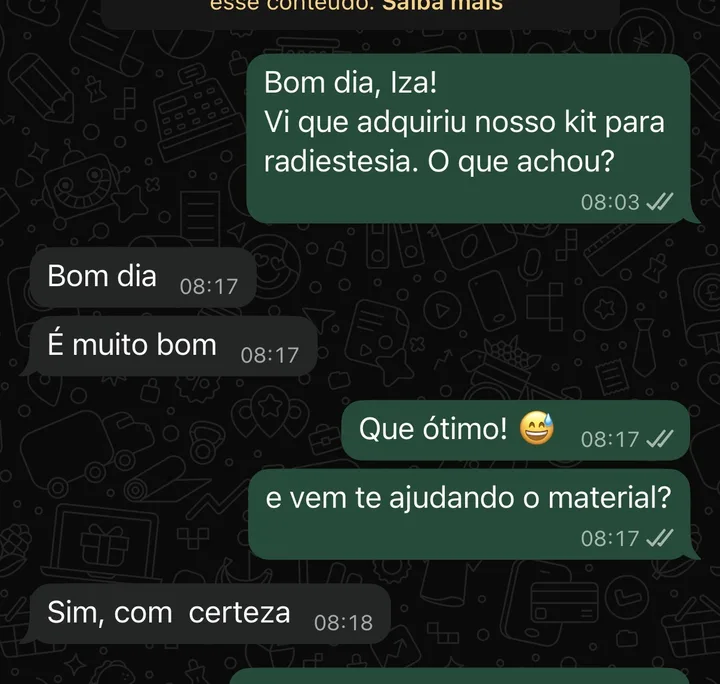 Depoimento real via WhatsApp